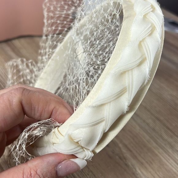 Vintage headband mesh lace cream Union made - Picture 8 of 8